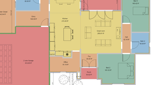 2D Floor Plans with Furniture