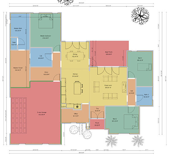 3D House Plan created with Cedreo