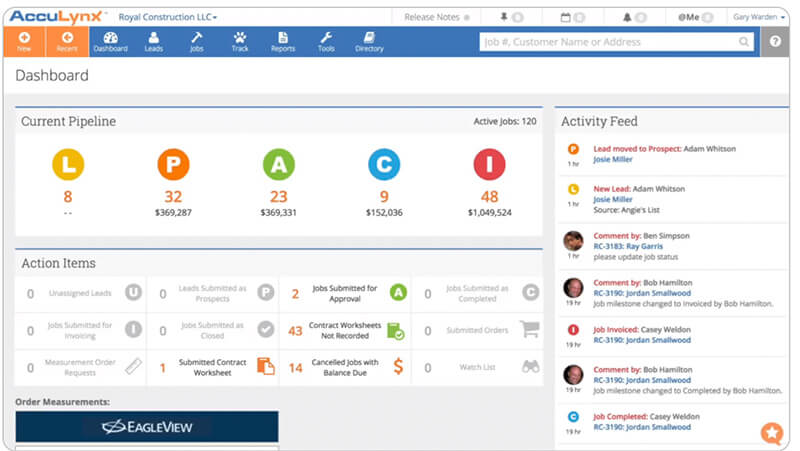 Acculynx dashboard