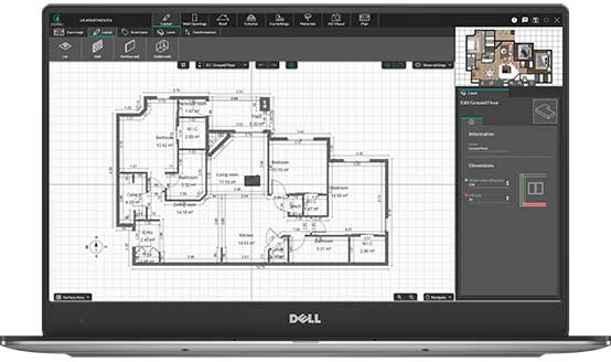 Benutzeroberfläche Screenshot -Grundriss Wohnung Zeichnen