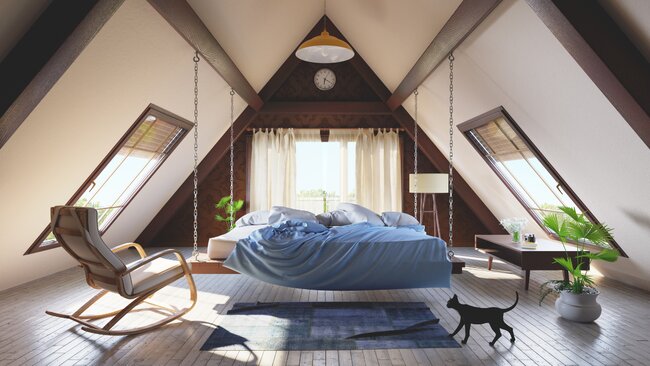 Attics guest bedroom example