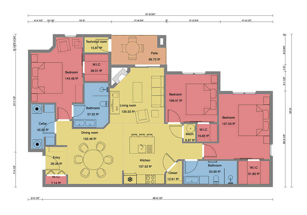 2D floor plan generated with Cedreo