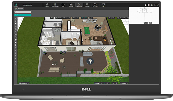 Basement design software on laptop - Cedreo