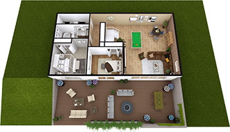 Basement Floor Plan with Patio