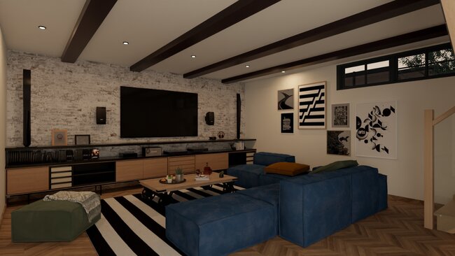 rentable living space in a basement