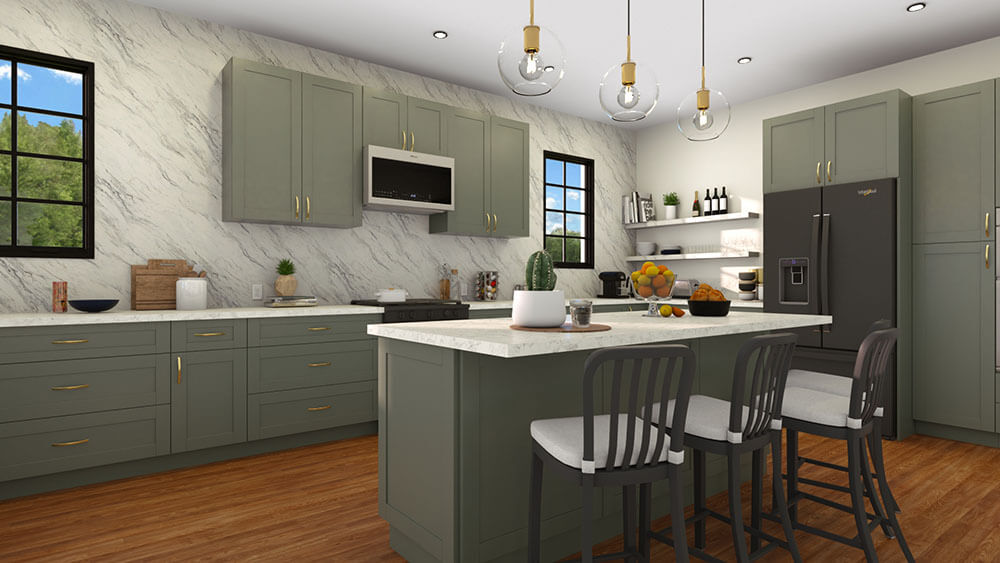 Kitchen 3D rendering created with Cedreo