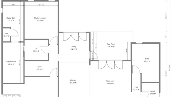 Black & White 2D FLoor Plans