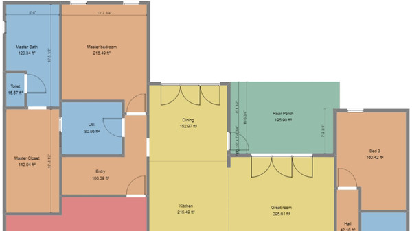 2D Floor Plans with Color Coding