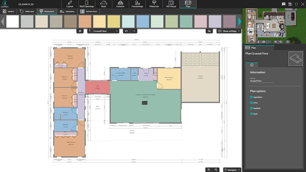 colored floor plan