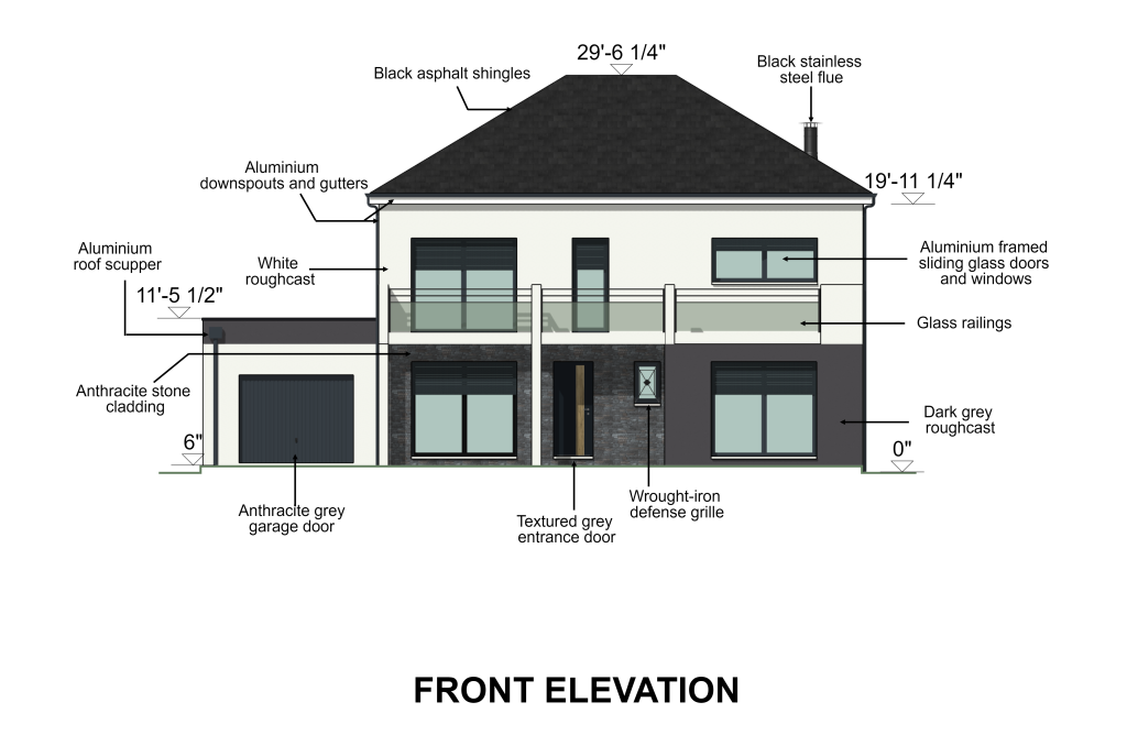 Elevation view in Cedreo