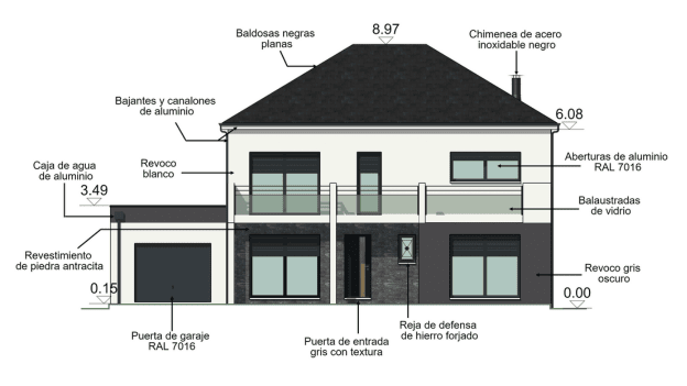 plano de fachada creado con Cedreo