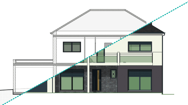 plan de coupe et plan de façade