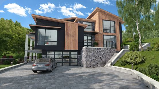 International modern house designed with Cedreo