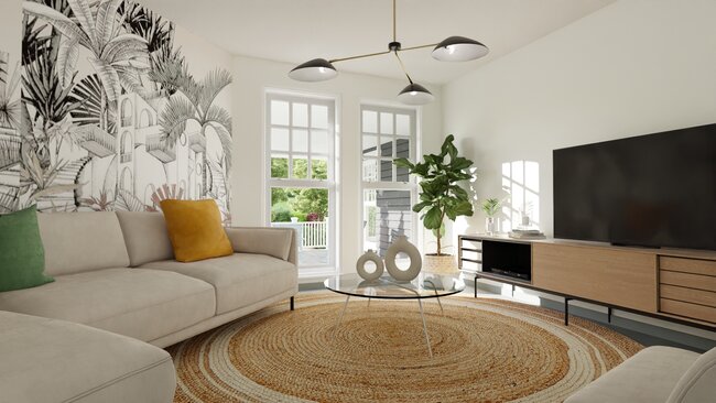 Jute carpet in a living room