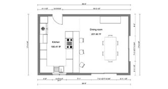 2D floorplan of a kitchen