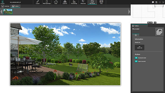 Cedreo UI shot 3D rendering