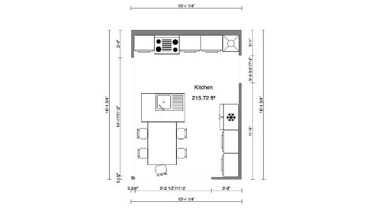 Kitchen floor plan designed with mac