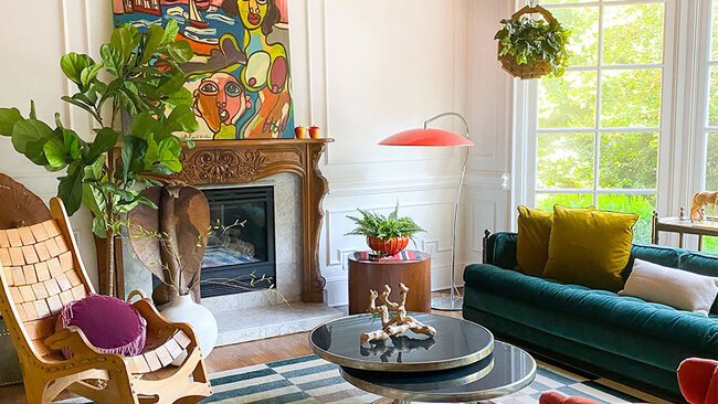 maximalist living room example