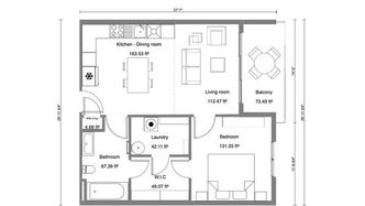 plano 2D en blanco y negro realizado con Cedreo