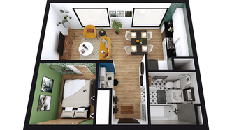 studio apartment layout