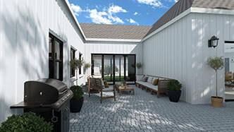 backyard rendering with BBQ