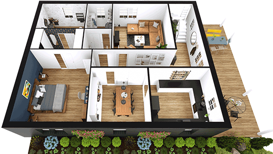 3D floor plan before remodeling