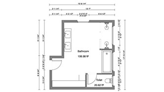 cuarto de baño Plano 2D realizado con Cedreo