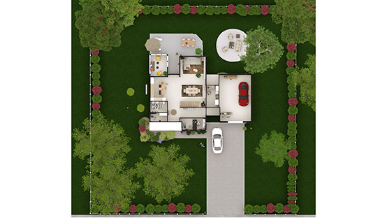 3D site plan designed with Cedreo