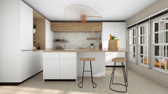 Modern kitchen designed with Cedreo