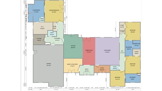 2D floor plan of a craftsman house designed with Cedreo