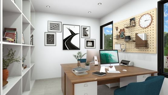 3D rendering of small office