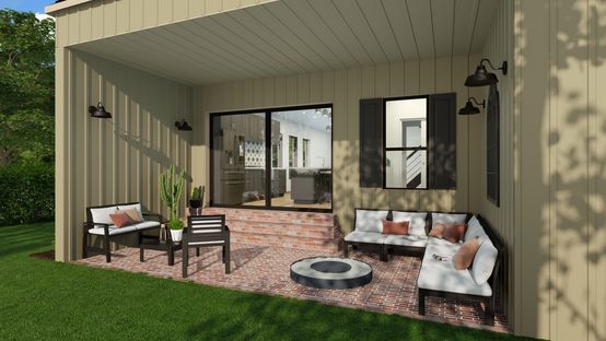 3D rendering of a patio designed with Cedreo