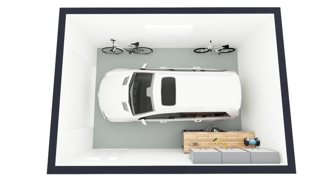 single car 3D floor plan