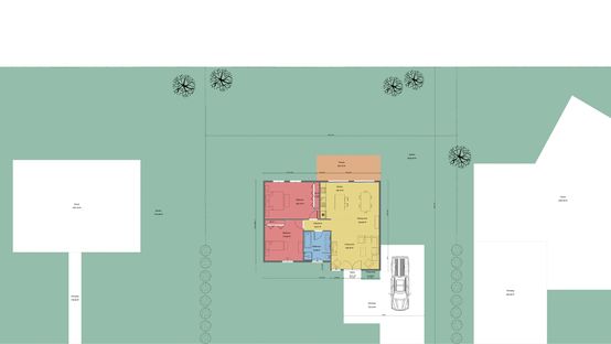 Mit Cedreo erstellter 2D Lageplan mit Farben