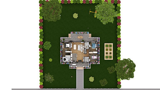 3D site plan view