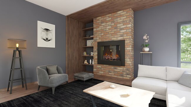 fire place with used bricks