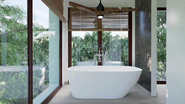 bathroom with natural light